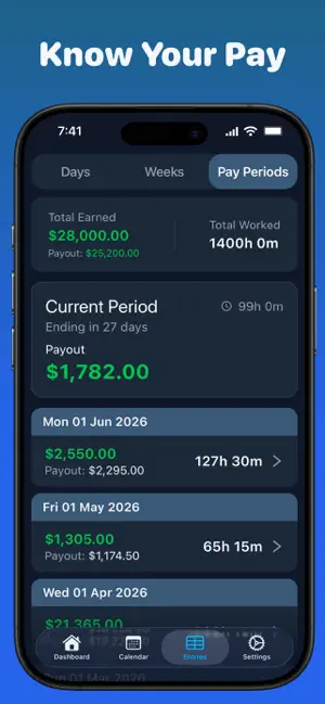 Work Hours Tracker: Time Clock screenshot 2