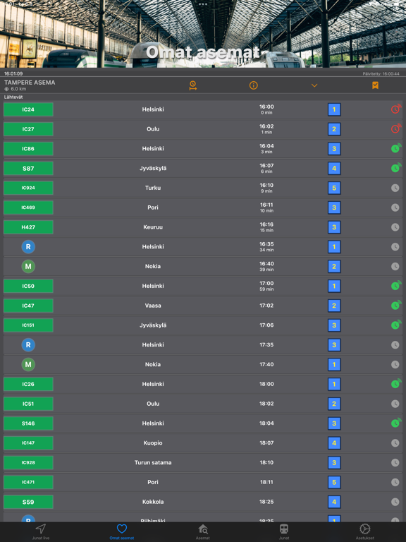 JunatNyt Trains Finland iPad screenshot 6 - Travel app