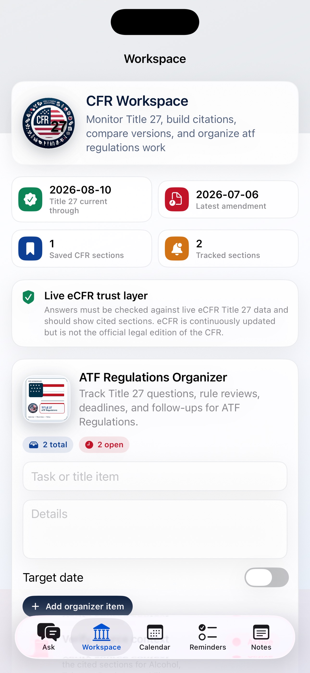 Screenshot 2 of CFR AI - Title 27