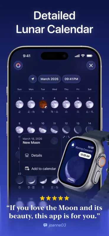 Moonlitt: Moon Phase Tracker screenshot 2 of 9