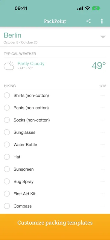 PackPoint Premium Packing List screenshot 3 of 3