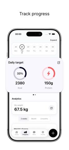 Mera - Calorie Tracker iPhone screenshot