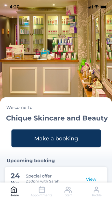 Chique Skincare and Beauty Screenshot