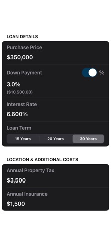 MJW Mortgage Calculator screenshot