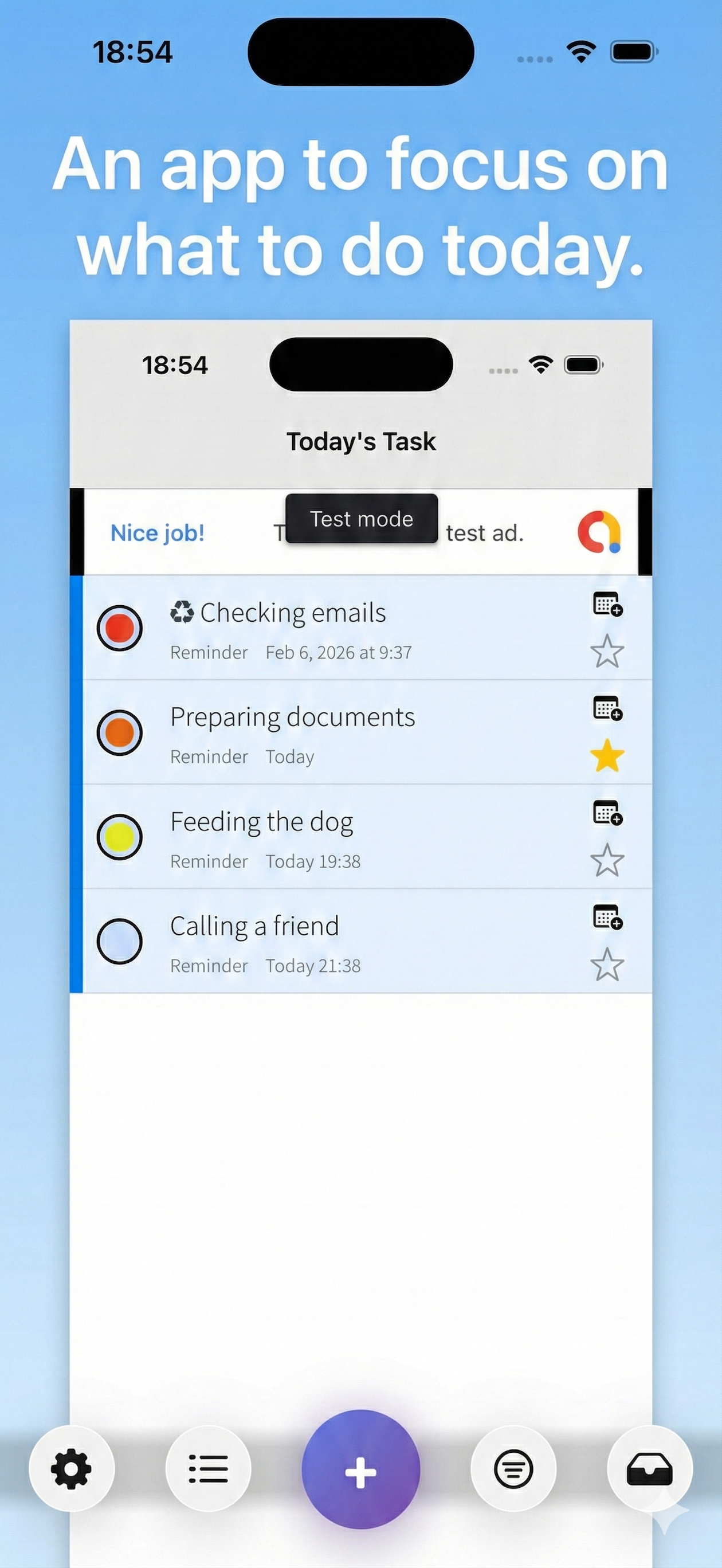 Today's Tasks