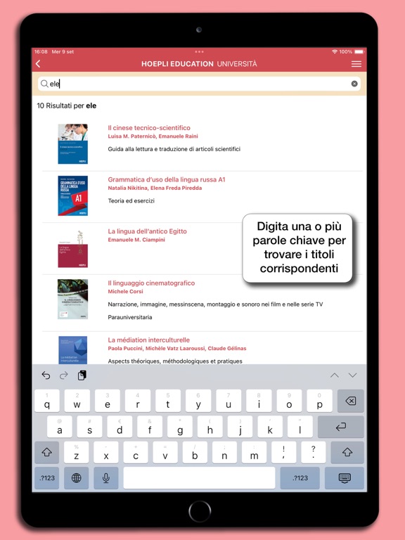 Catalogo Hoepli Universita iPad screenshot