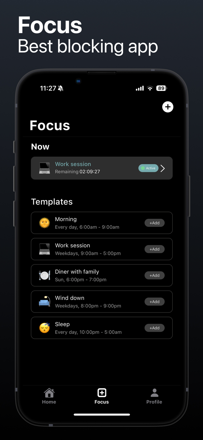 Focus Screen time control