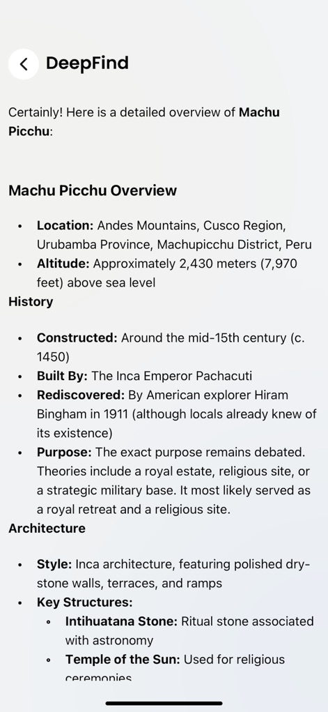 DeepFind - AI Search Assistant - App de Referencia | MWM