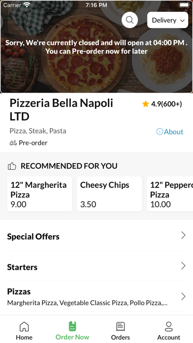 Pizzeria Bella Napoli LTD Screenshot
