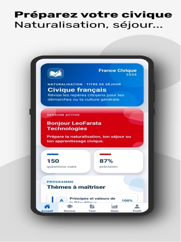 France Civique : Test & Quiz iPad screenshot