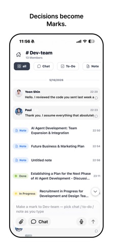 Markhub: decisions, tasks, AI screenshot