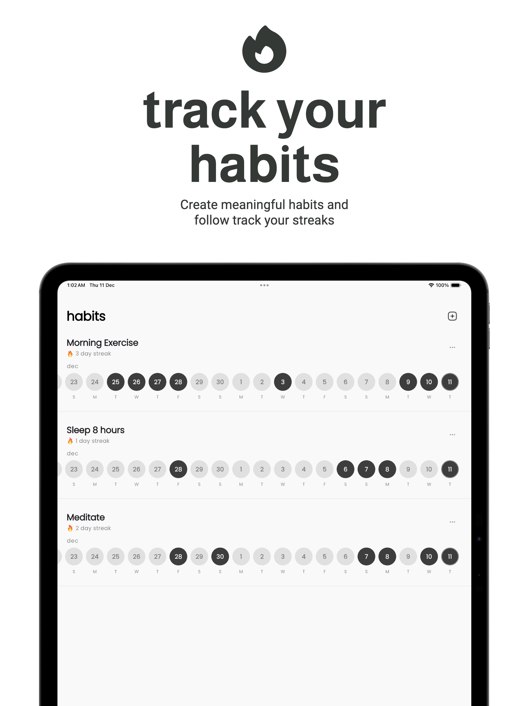 simple habit tracker - habits