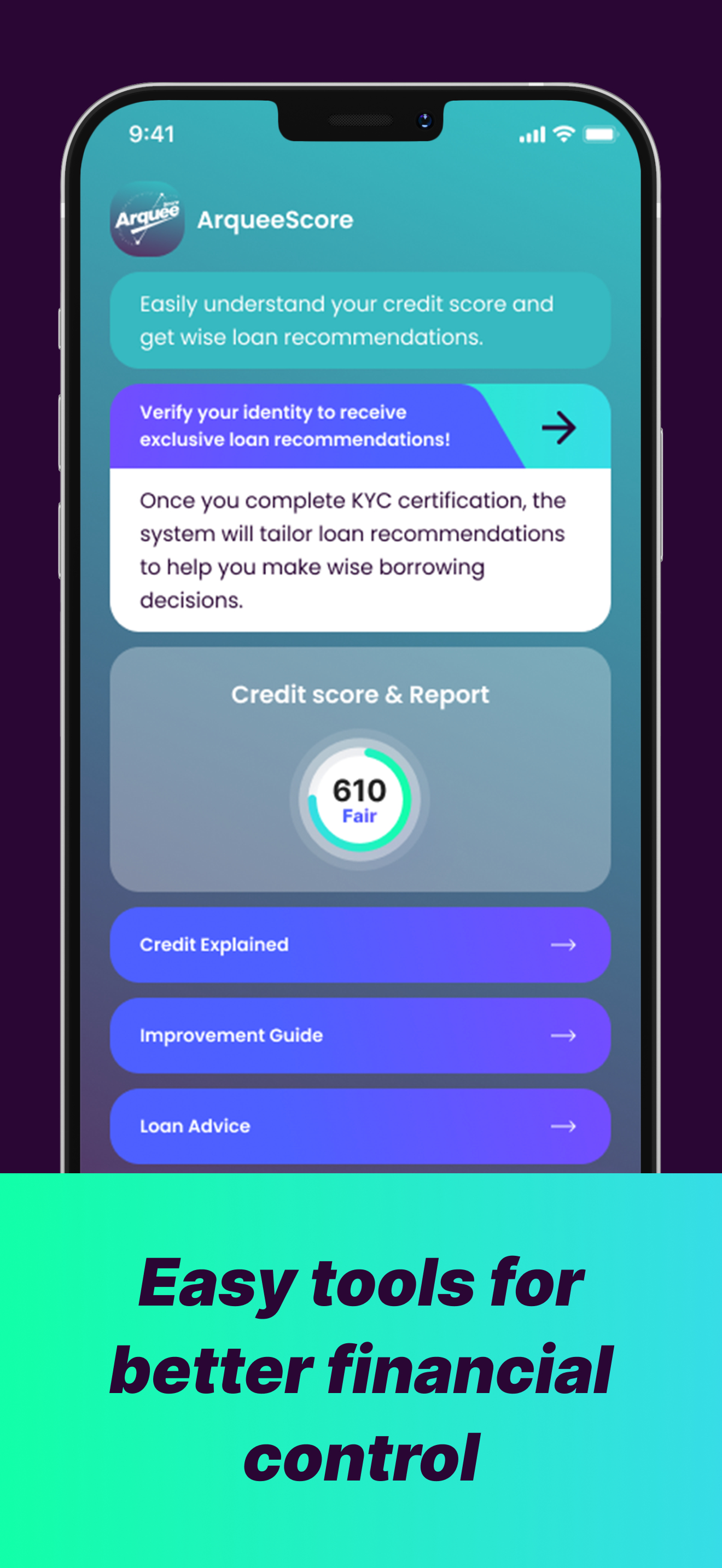 ArqueeScore-Loan Advice App