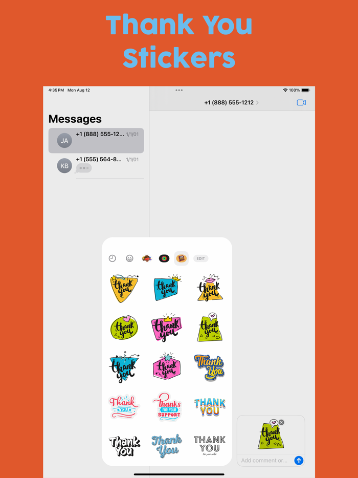 Thank You Stickers Set