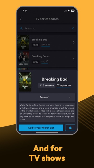 Watch List: TV Series & Movies Screenshot