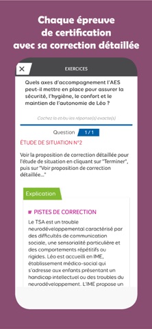 AES fiches/épreuves/QCM... iPhone screenshot