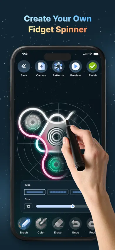 Finger Spinner: Neon Glow Art screenshot 4