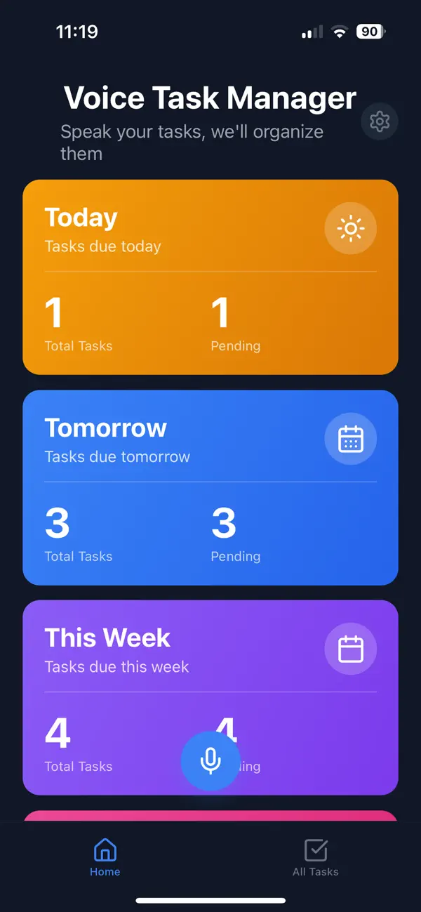 Screenshot #1 pour Voice Task Manager