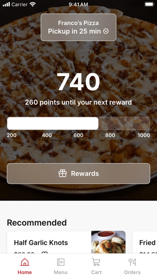 Franco's Pizza To Go app screenshot