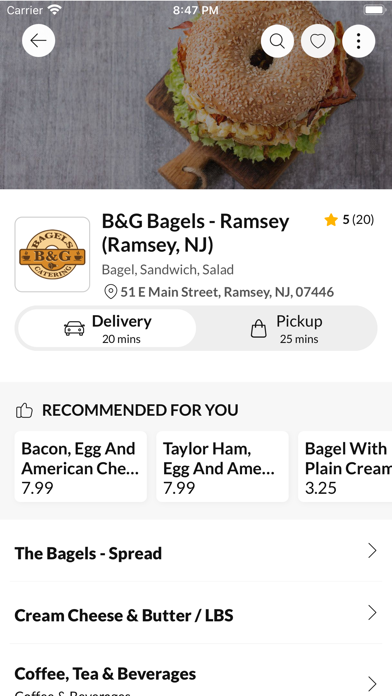 B&G Bagels Deli & Catering Screenshot