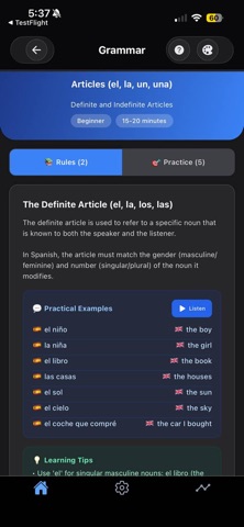 A1/A2 Spanish Grammar screenshot