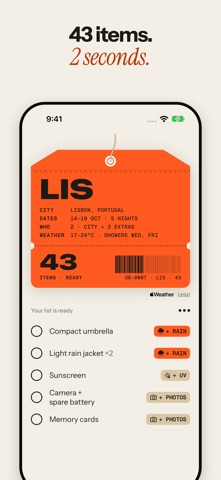 Outbound: Travel Packing List screenshot 2