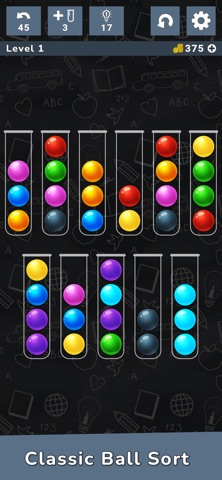 Color Cascade Ball Sort Puzzle iPhone screenshot