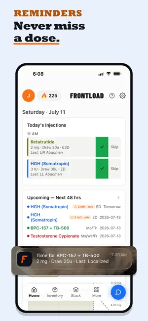 Peptide Tracker: Frontload screenshot 2