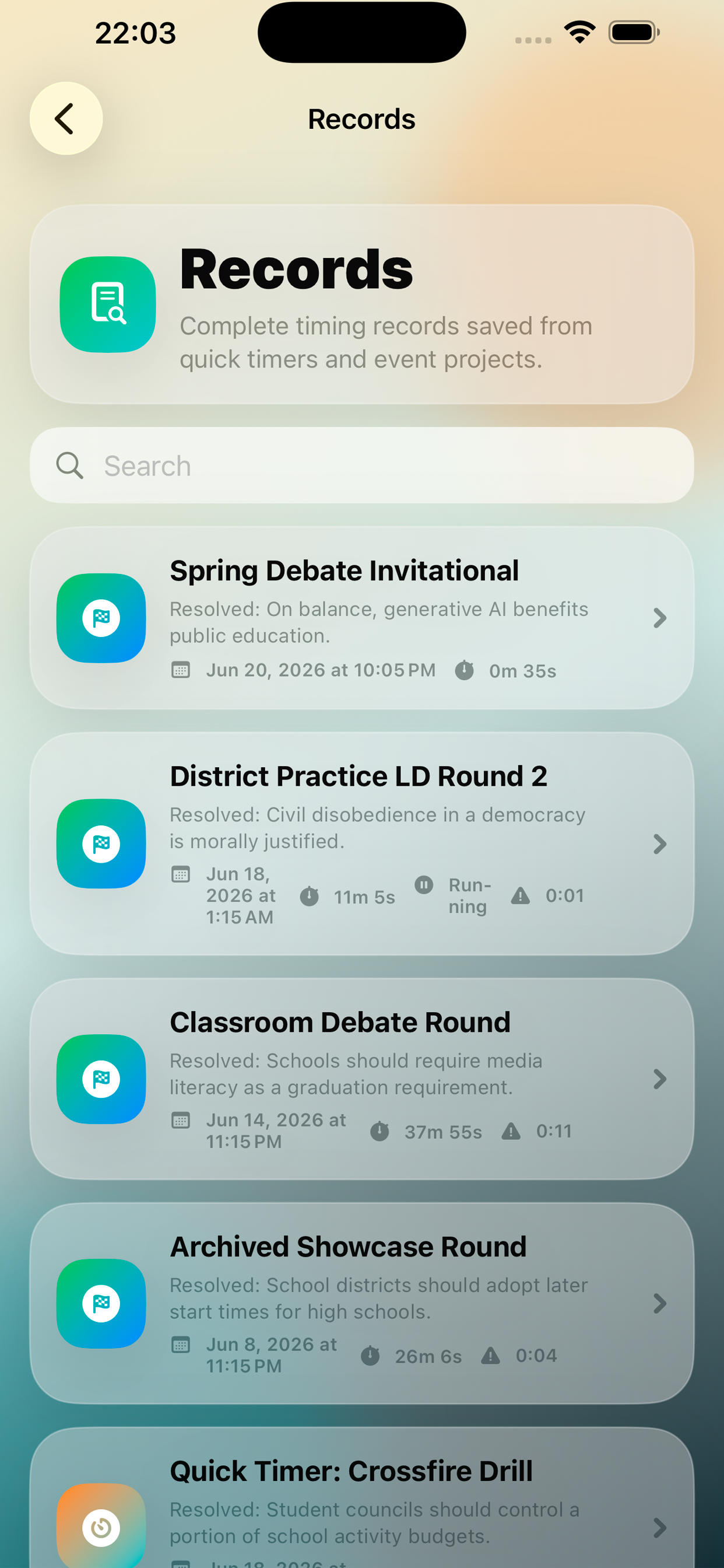 Debate Timer: RoundLog screenshot 9