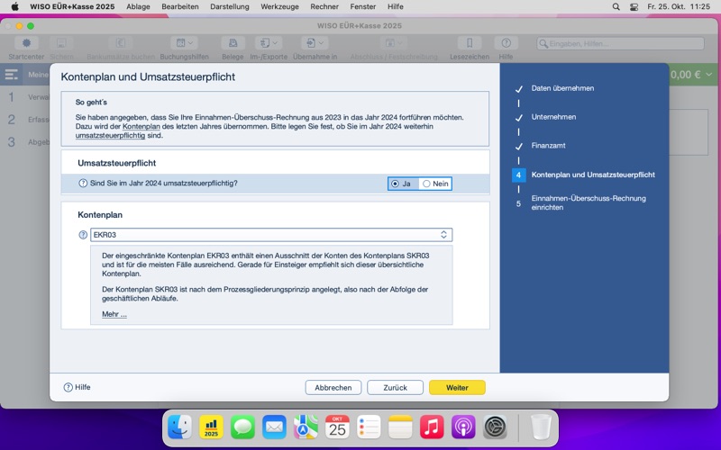 WISO EÜR+Kasse 2025 Screenshot