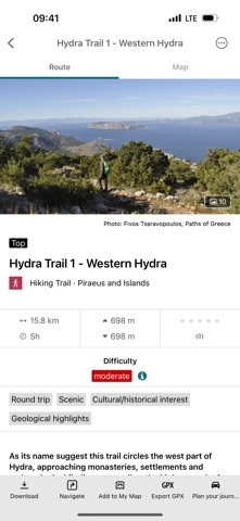Hydra Trails - Hiking Guide screenshot