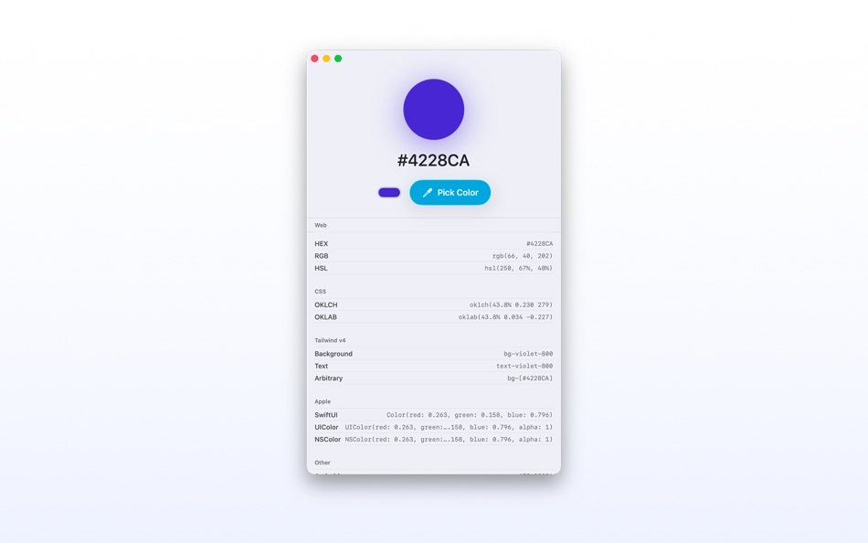 #1. DevColorPicker Pro (macOS) Ved: Vitalii Dementev