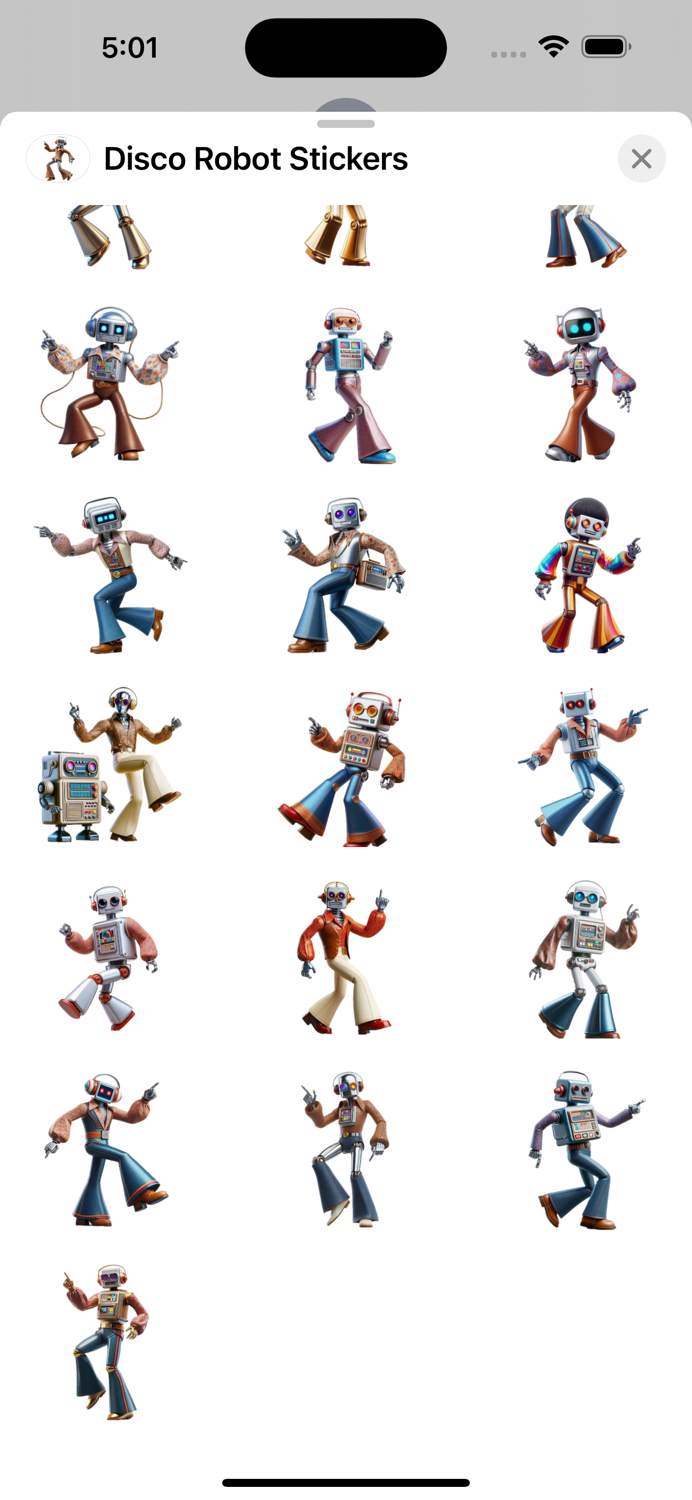 Disco Robot Stickers