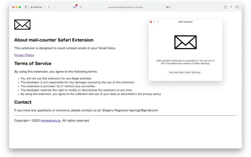 mail-counter app screenshot