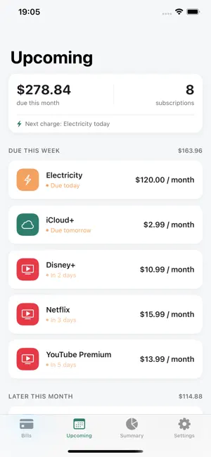 BillTracker: Subscriptions screenshot 4