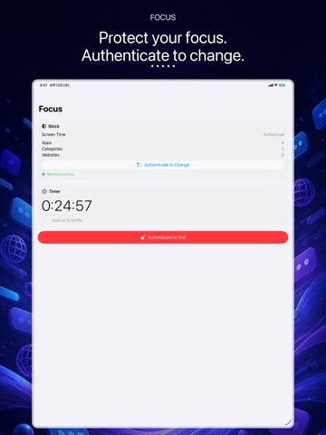 Focus: App & Web Blocker iPad screenshot