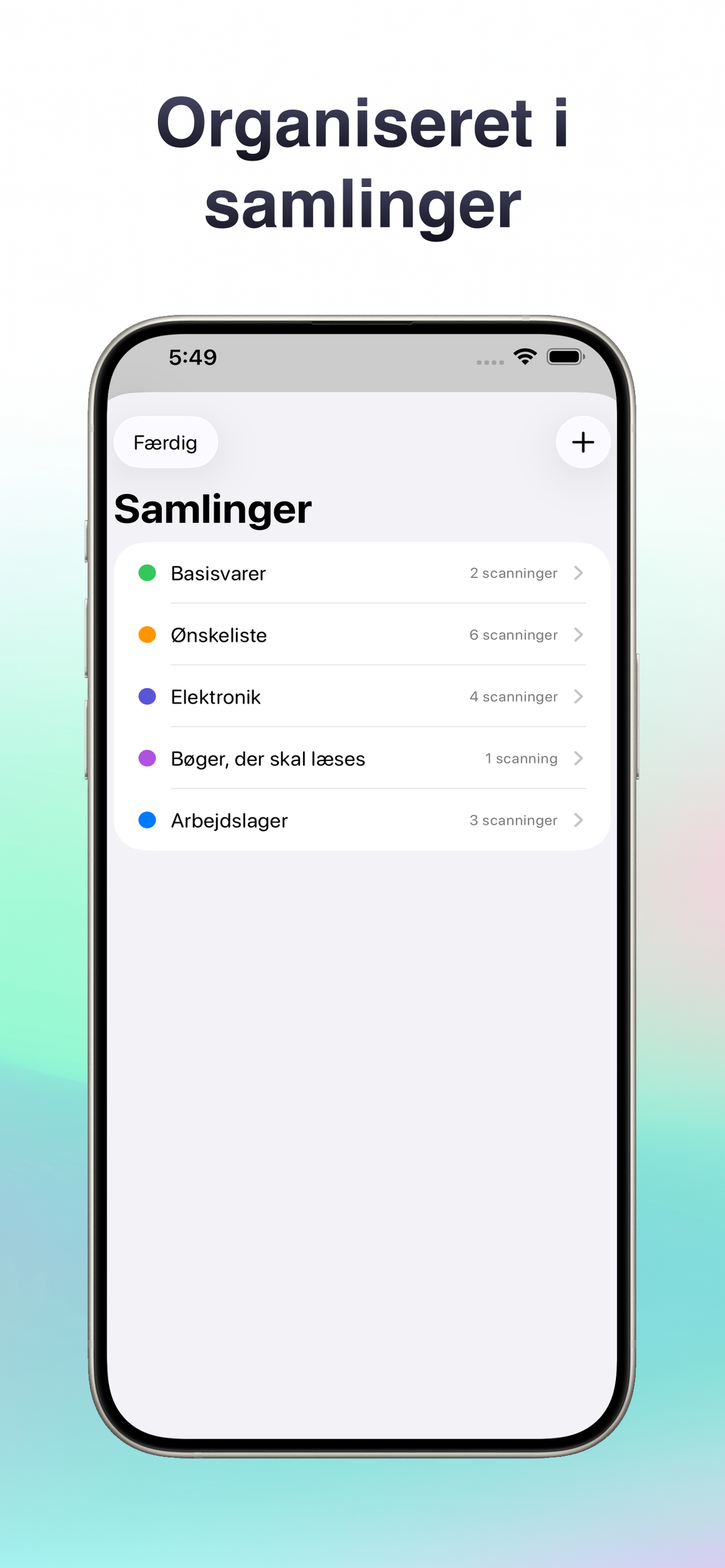 Organiseret i samlinger
