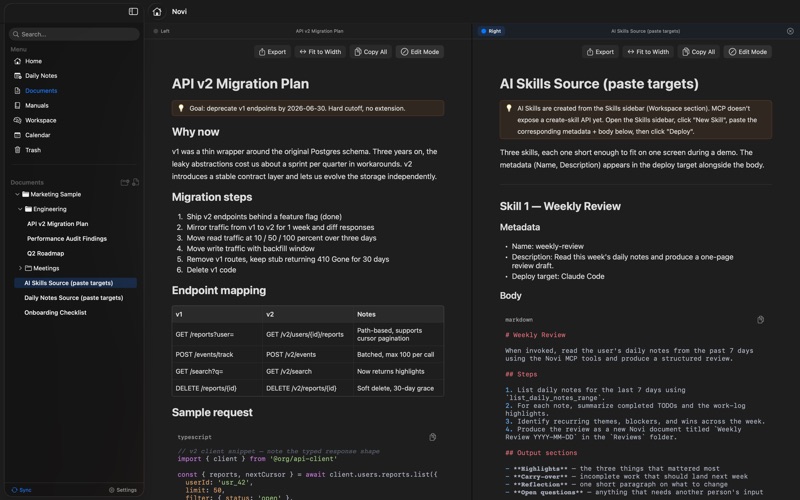 Novi Notes screenshot