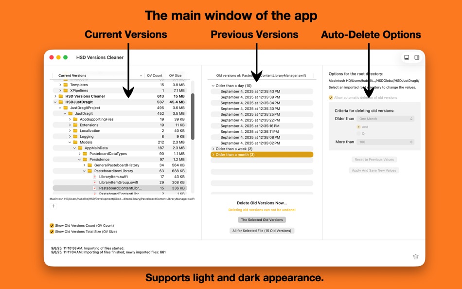 #1. HSD Versions Cleaner (macOS) بواسطة: Dieter Habelitz