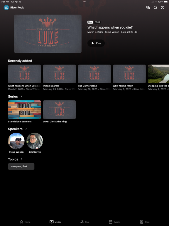 River Rock Church iPad screenshot 2 - Education app