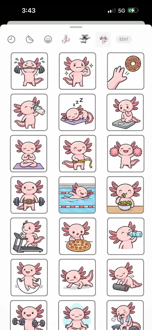 Screenshot #1 pour Fit Axolotl Stickers