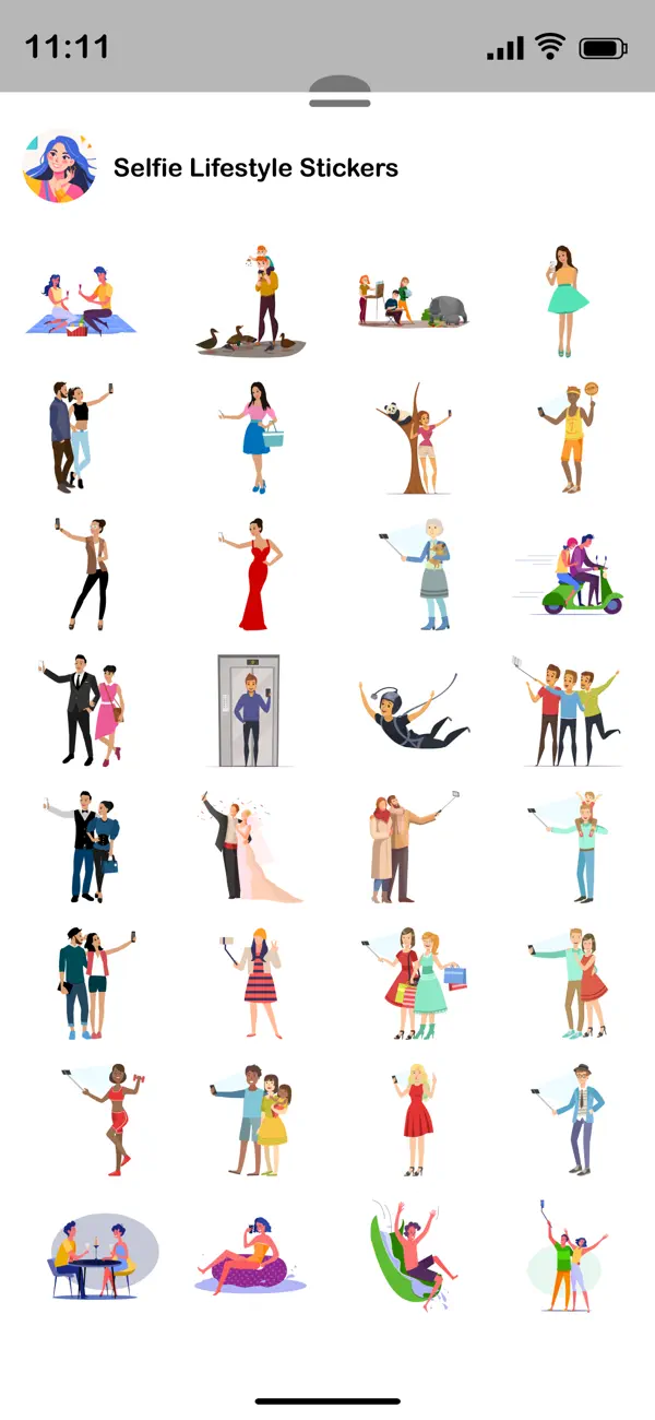 Screenshot #1 pour Selfie Lifestyle Stickers