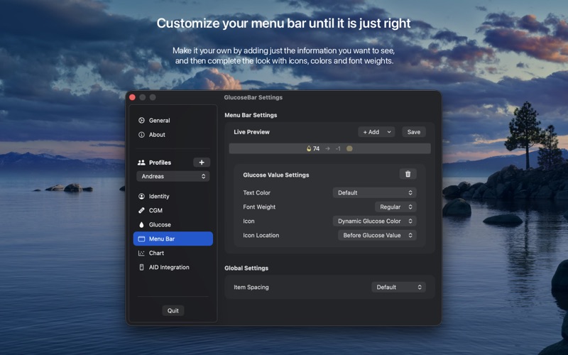 GlucoseBar screenshot