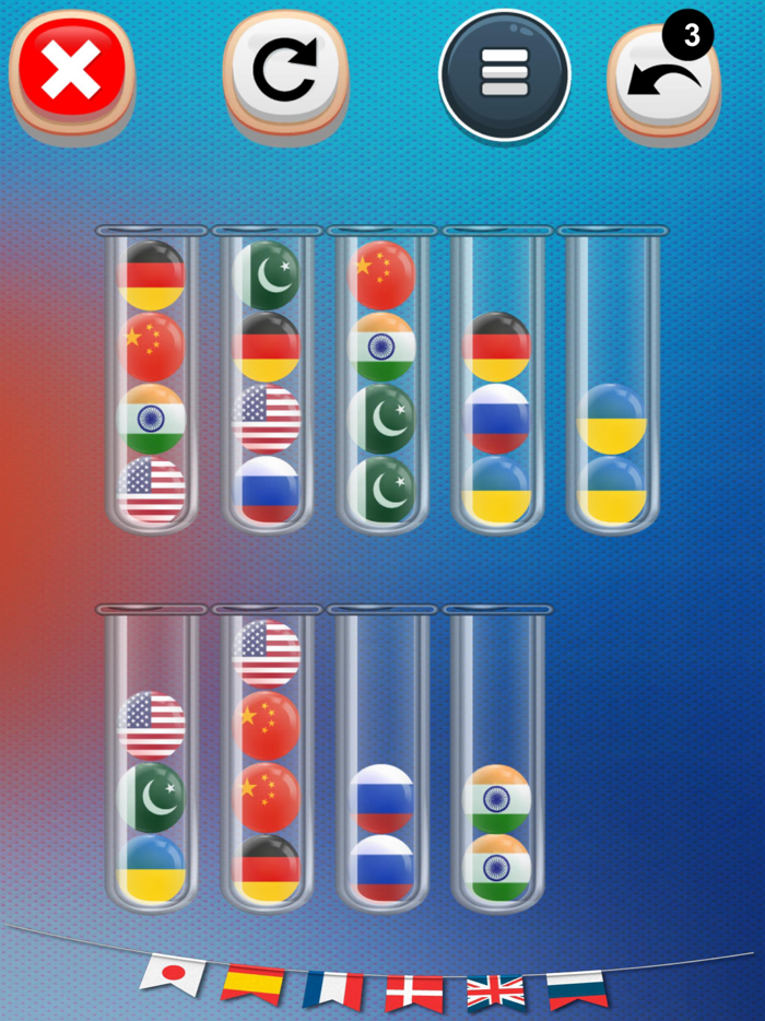 Flag Sort Game Sorting Puzzle