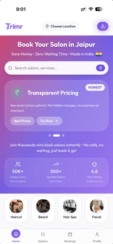 Trimr - Salon Booking & Deals screenshot