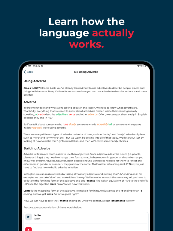 Rocket Languages iPad screenshot 8 - Education app