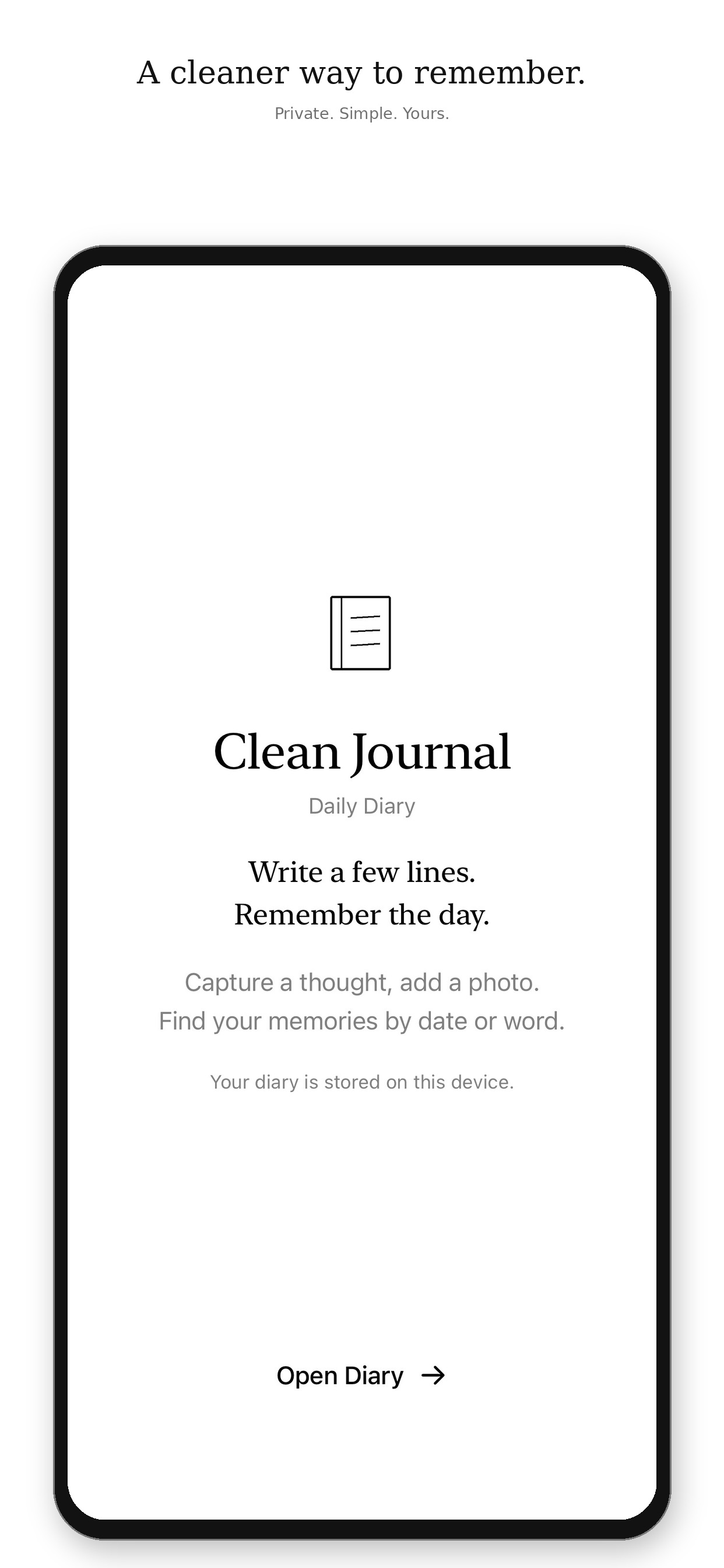 Screenshot 1 of Clean Journal