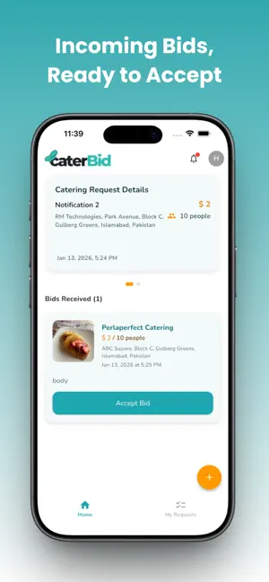 CaterBid screenshot 1