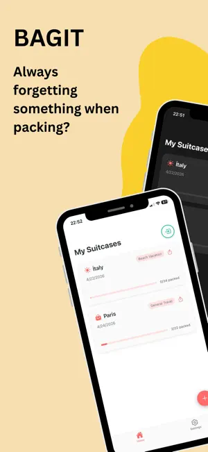 BagIt: Packing & Travel List screenshot 1