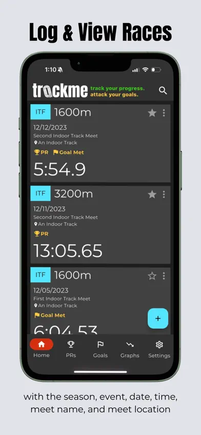 TrackMe - Race Log screenshot 1